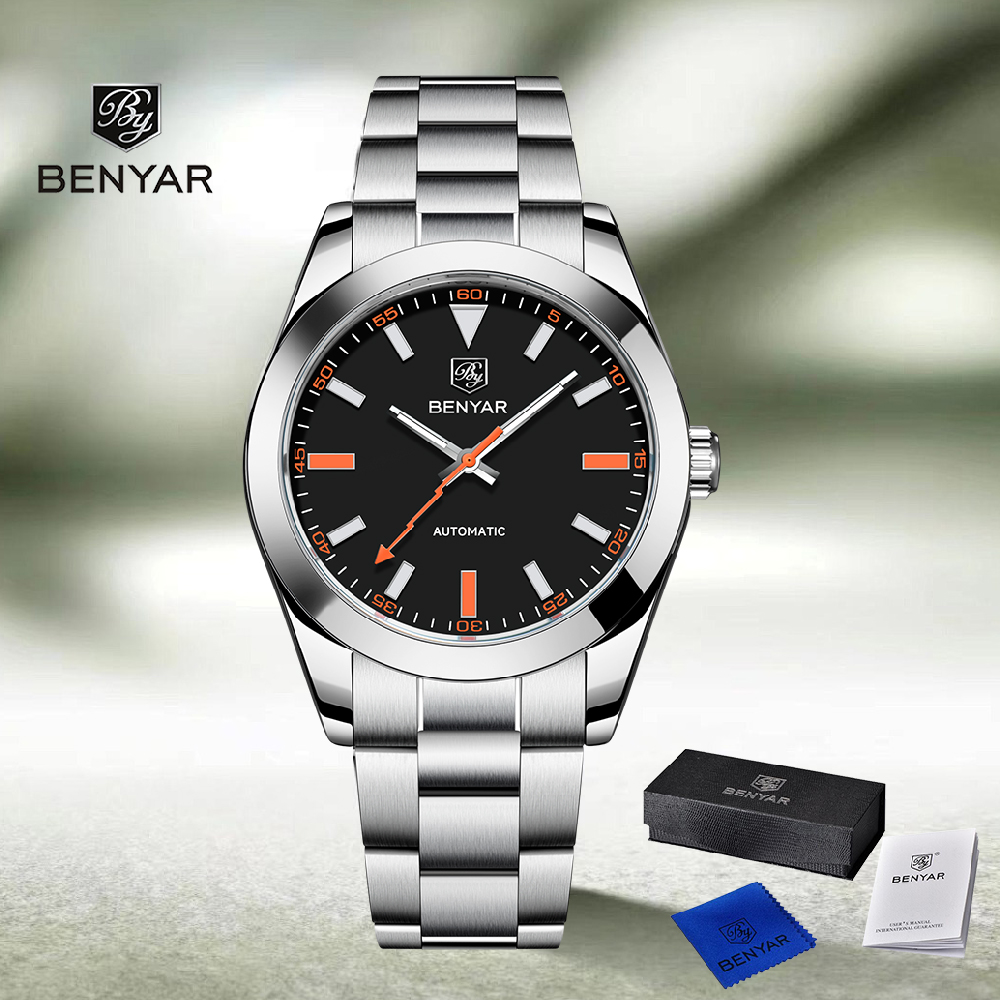 Mens Fashion Watch - 2026 新しい BENYAR デザインブランドファッション腕時計男性用サファイアミラー機械式メンズ腕時計防水ステンレス鋼時計