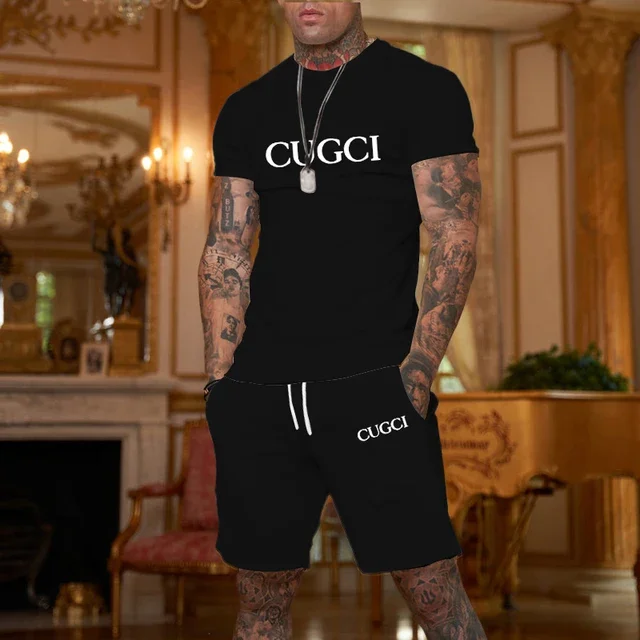 Men'S Fashion Essentials 2025 - 2025年夏 Tシャツ、ショートパンツ メンズカジュアルスポーツセット、おしゃれな半袖カジュアルショッピングトレンド服、旅行に必須アイテム