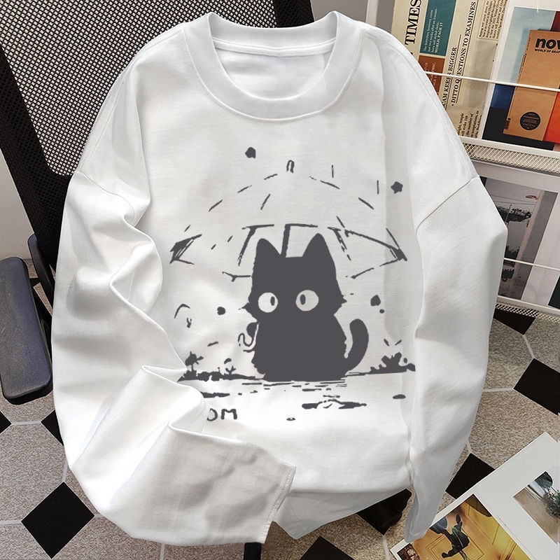 Men'S Fashion Essentials 2025 - ZAZOMDE 2025 メンズ ユニセックス カートゥーンキャットデザイン 長袖
