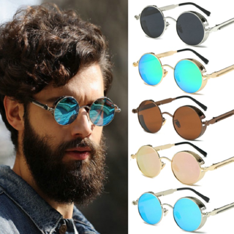 Men'S Fashion Round Glasses - メタルスチームパンクサングラス男性女性ファッションラウンドメガネブランドデザインヴィンテージアイウェア高品質