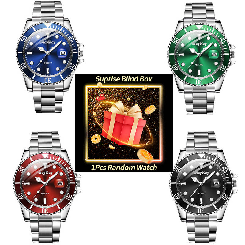 Mens Fashion Watch - 1個入りサプライズミステリーウォッチブラインドボックス - ファッションカレンダーメンズビジネスウォッチアナログクォーツ腕時計 メンズウォッチ