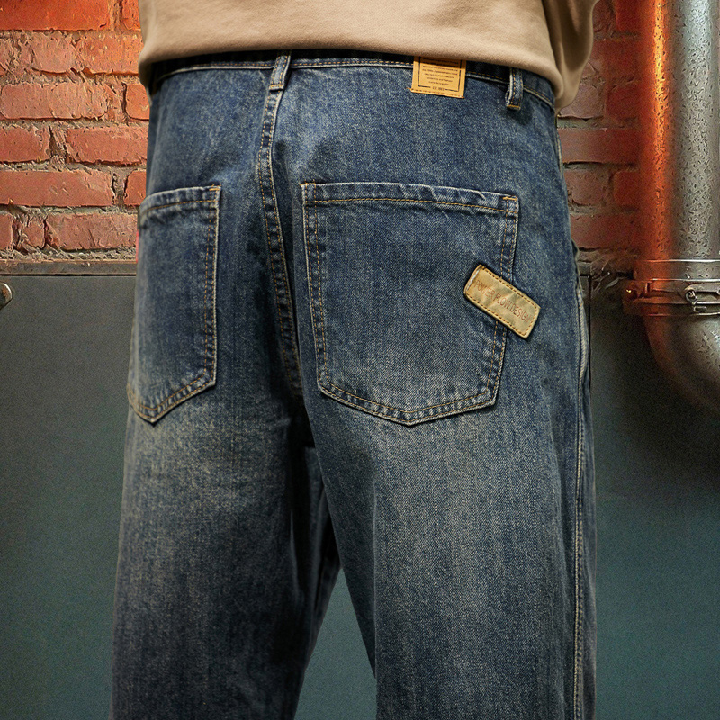 Men'S Fashion With Baggy Jeans - 新しいメンズルーズジーンズファッショナブルなアウトドアカジュアルハーレムパンツレトロブルーバギーストリートヒップホップワークパンツ