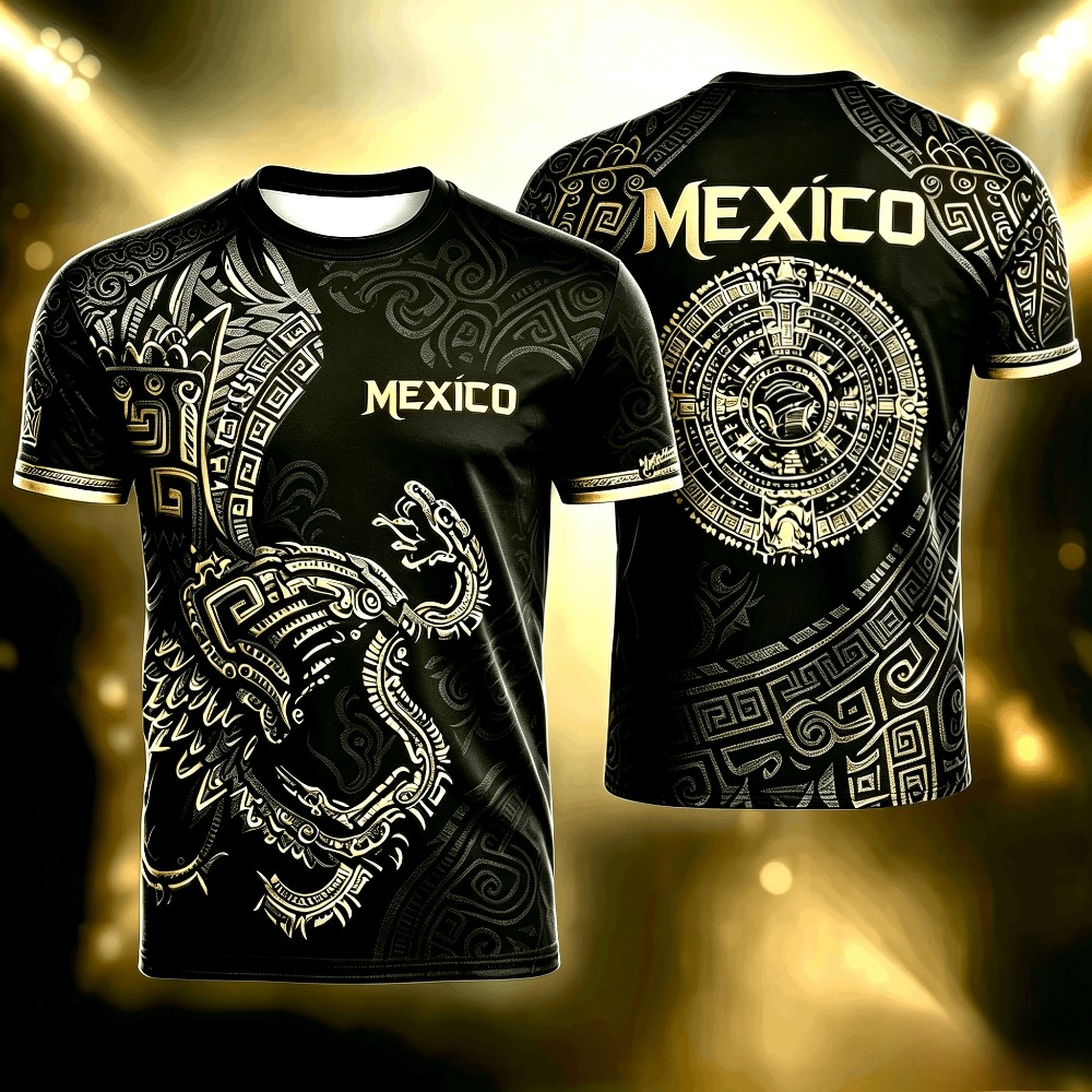 Mens Fashion Mexico - 夏のメキシコプリントTシャツ メンズ 面白い3Dイーグル柄Tシャツ サッカー スポーツ キッズファッションプリント
