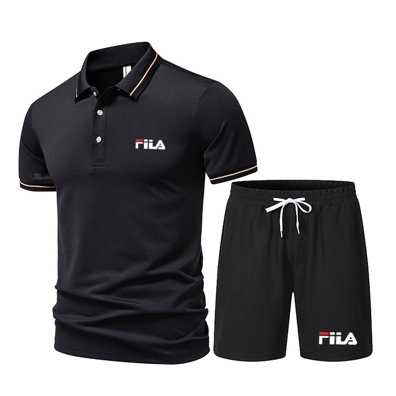 Men'S Fashion Polo Shirt - メンズおしゃれ2ピーススポーツウェアカジュアル半袖ポロシャツ＆ショートパンツセット