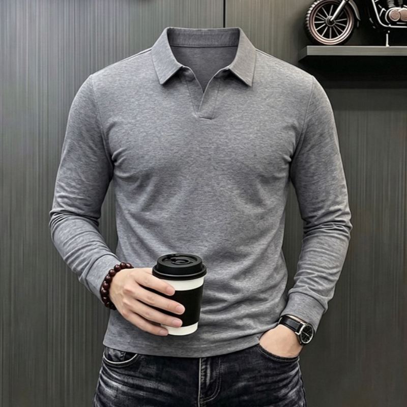 Men'S Fashion For Summer 2026 - メンズビジネスカジュアル長袖Tシャツ春秋快適通気性作業服トップフォーマルな機会に最適ポロシャツ男性用