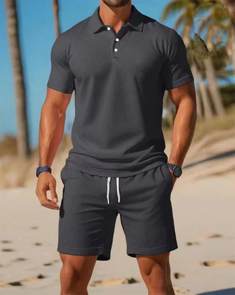 夏のカジュアル多用途ファッション、半袖ボタンダウンポロシャツ - Men'S Fashion Polo Shirt のレビューと価格