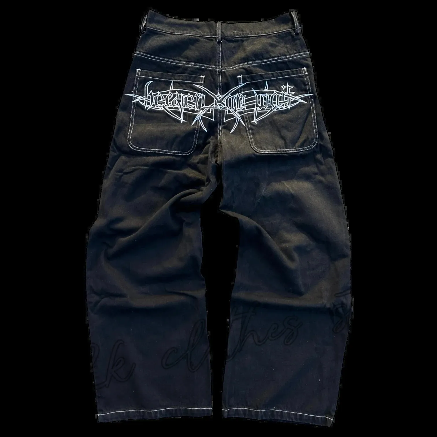2025 新プリントジーンズ男性ストリートだぶだぶワイドレッ - Men'S Fashion With Baggy Jeans のレビューと価格