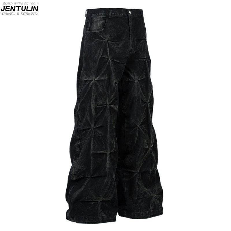 Y2K 美学新パターン刺繍バギージーンズ男性ハイストリートヴ - Men'S Fashion With Baggy Jeans のレビューと価格
