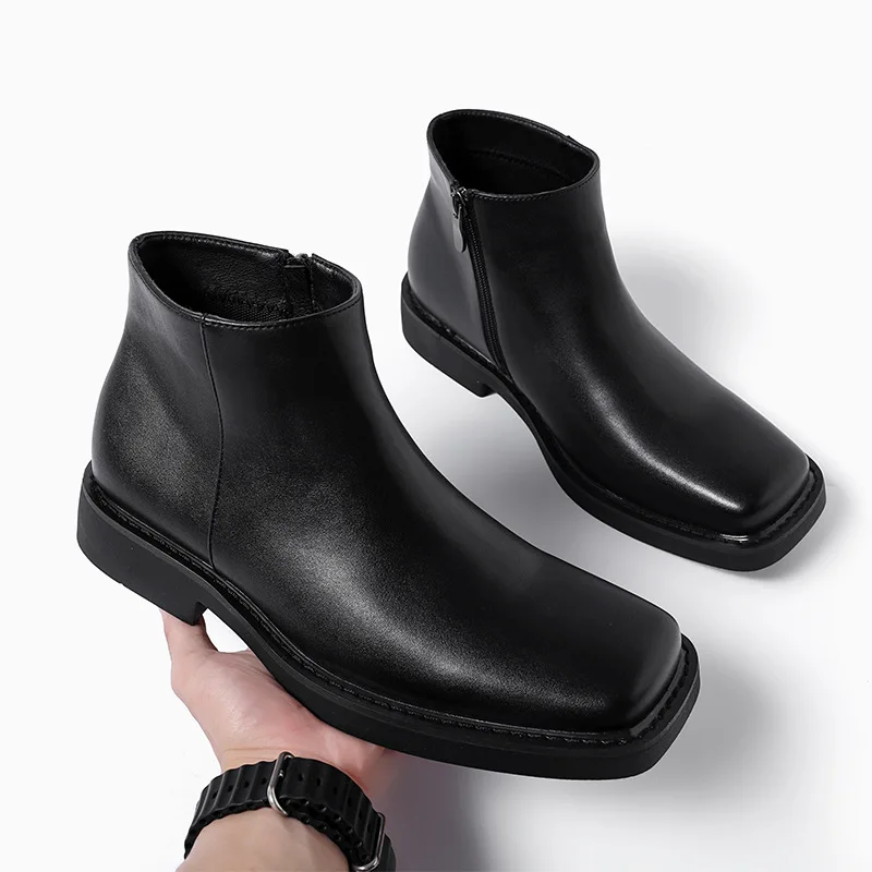 黒の新ファッション男性カジュアル革靴秋冬ドレスアンクルブーツ - Men'S Fashion Formal のレビューと価格