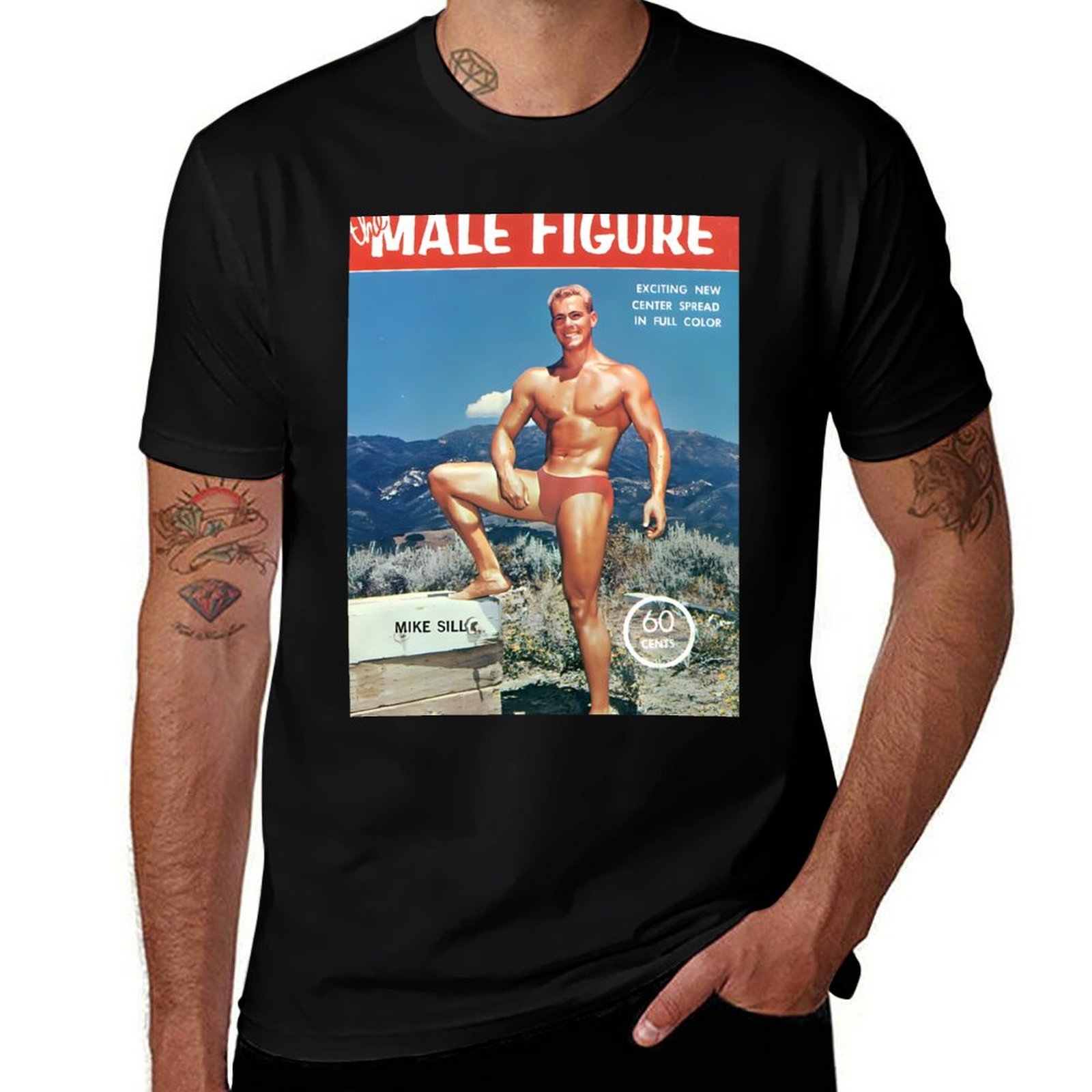 マイク・シルと男性像の絵柄 - ヴィンテージ風筋肉質男性モデ - Mens Fashion Magazines のレビューと価格