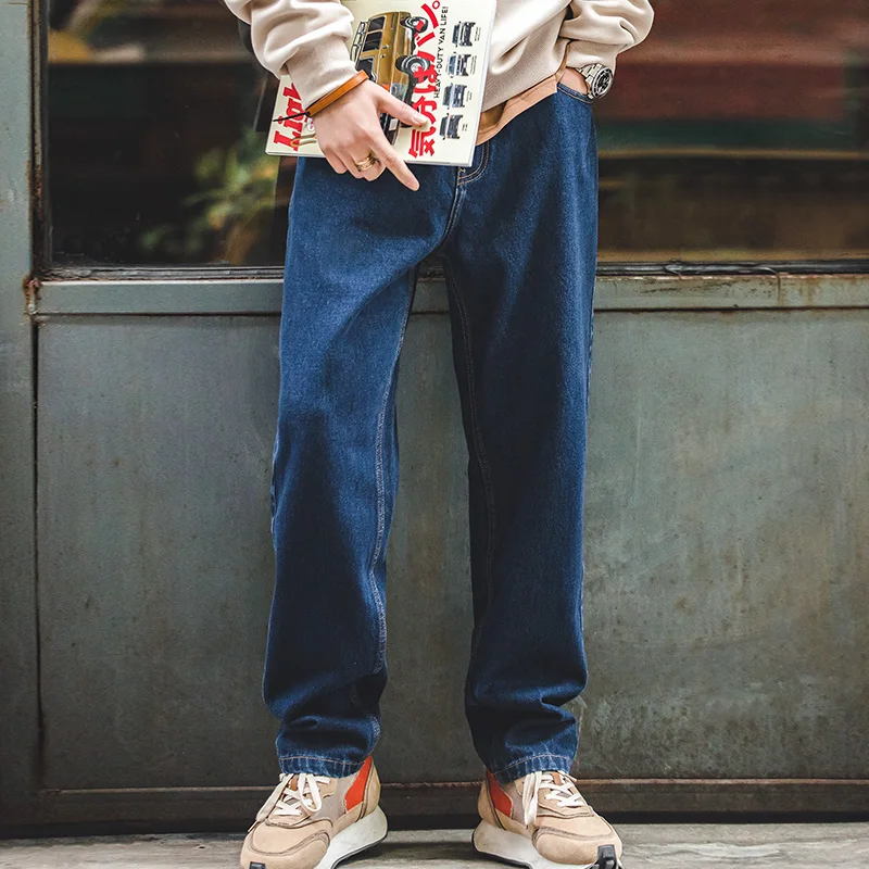 魔伝洗浄デニムジーンズ12.8オンスレトロルーズストレートパ - Men'S Fashion With Baggy Jeans のレビューと価格