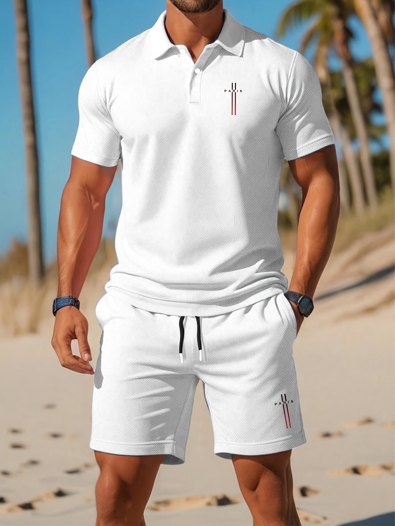 2026年夏メンズポロシャツセット - 3Dプリントデザイン - Men'S Fashion Polo Shirt のレビューと価格
