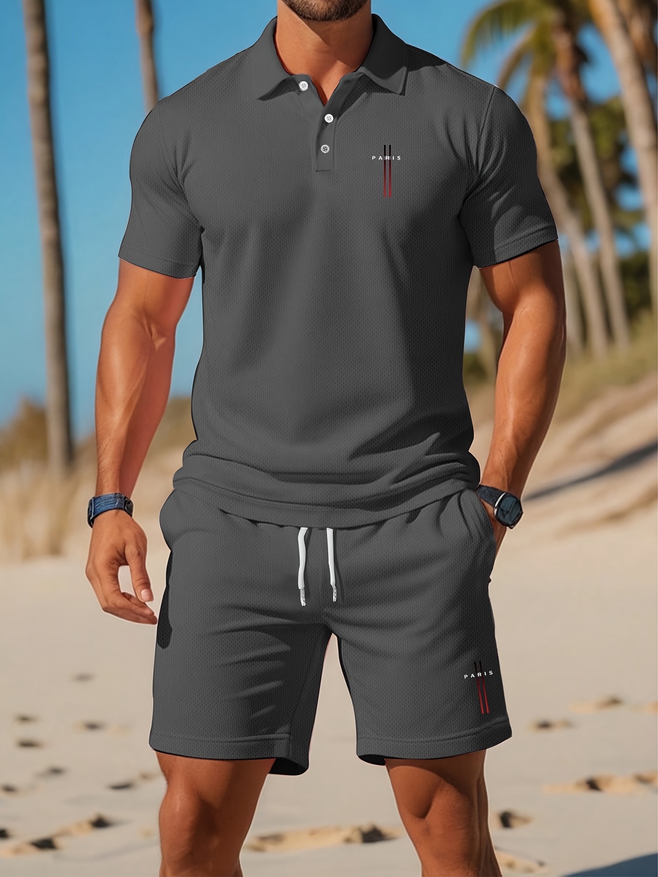 2026年夏メンズポロシャツセット - 3Dプリントデザイン - Men'S Fashion Polo Shirt のレビューと価格