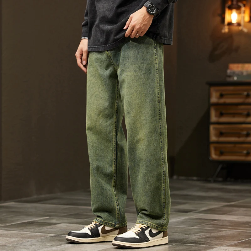 男性用ワイドレッグバギージーンズ,ストリートウェア,ルーズフ - Men'S Fashion With Baggy Jeans のレビューと価格