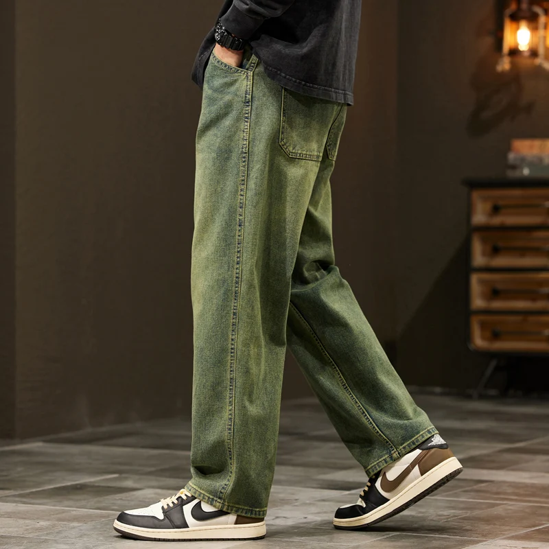 男性用ワイドレッグバギージーンズ,ストリートウェア,ルーズフ - Men'S Fashion With Baggy Jeans のレビューと価格