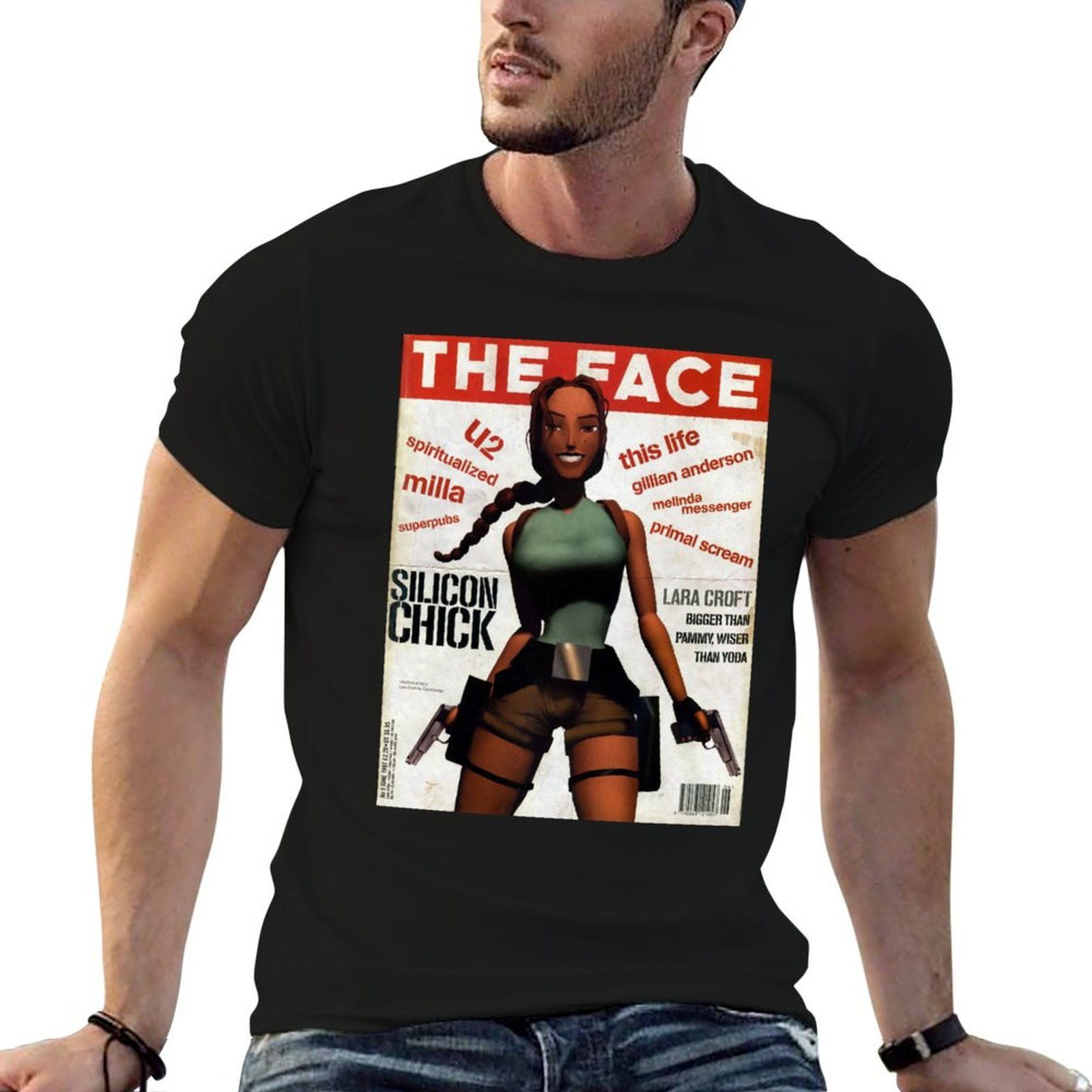 ララ・クロフト レトロマガジンプリント Tシャツ ファッショ - Mens Fashion Magazines のレビューと価格