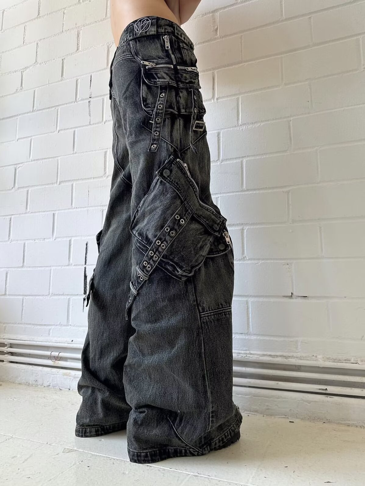 Y2K ブラック ゴシック パンク マルチポケット ジッパー - Men'S Fashion With Baggy Jeans のレビューと価格