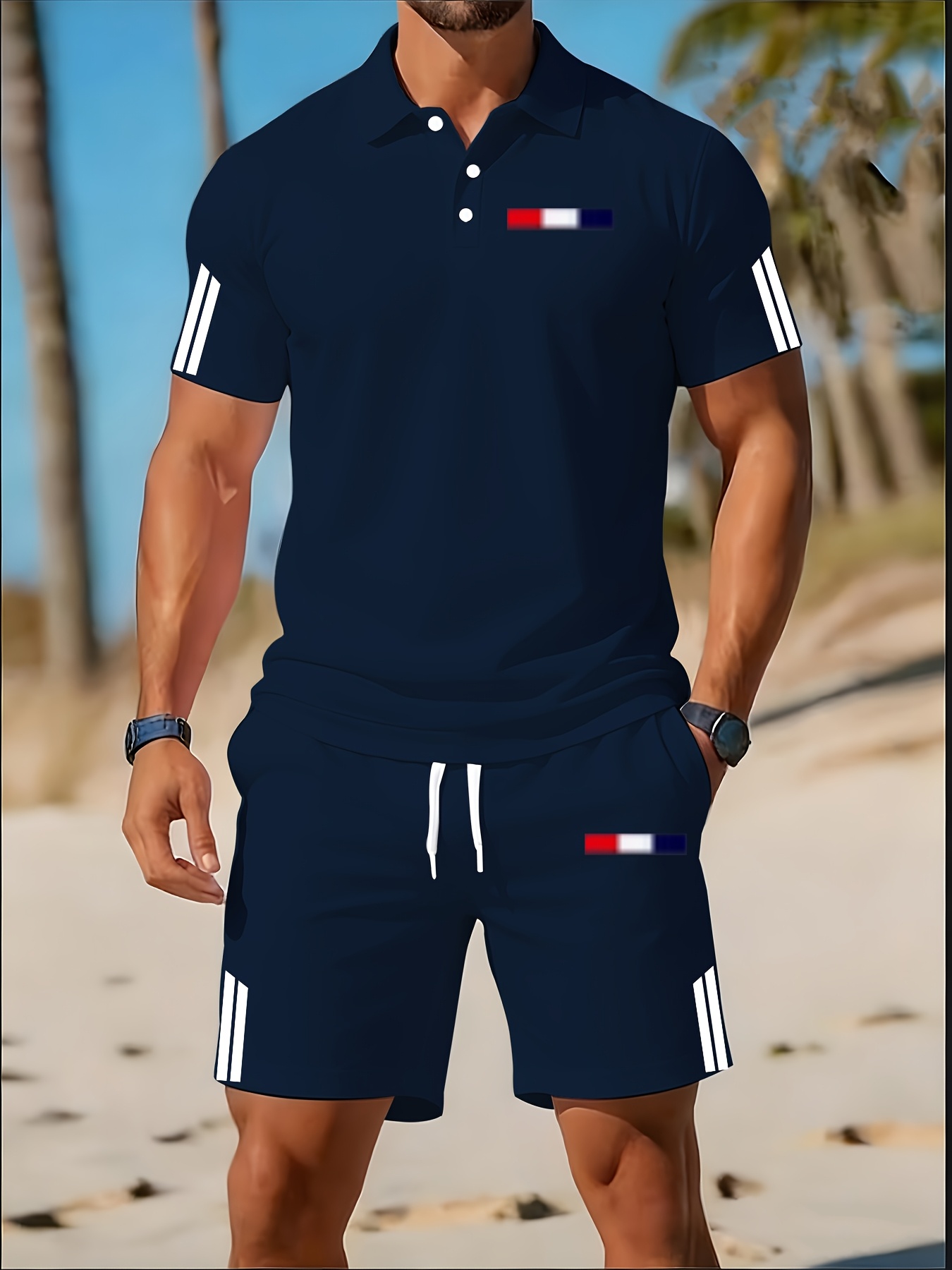 2026年夏メンズポロシャツセット - 3Dプリントデザイン - Men'S Fashion Polo Shirt のレビューと価格