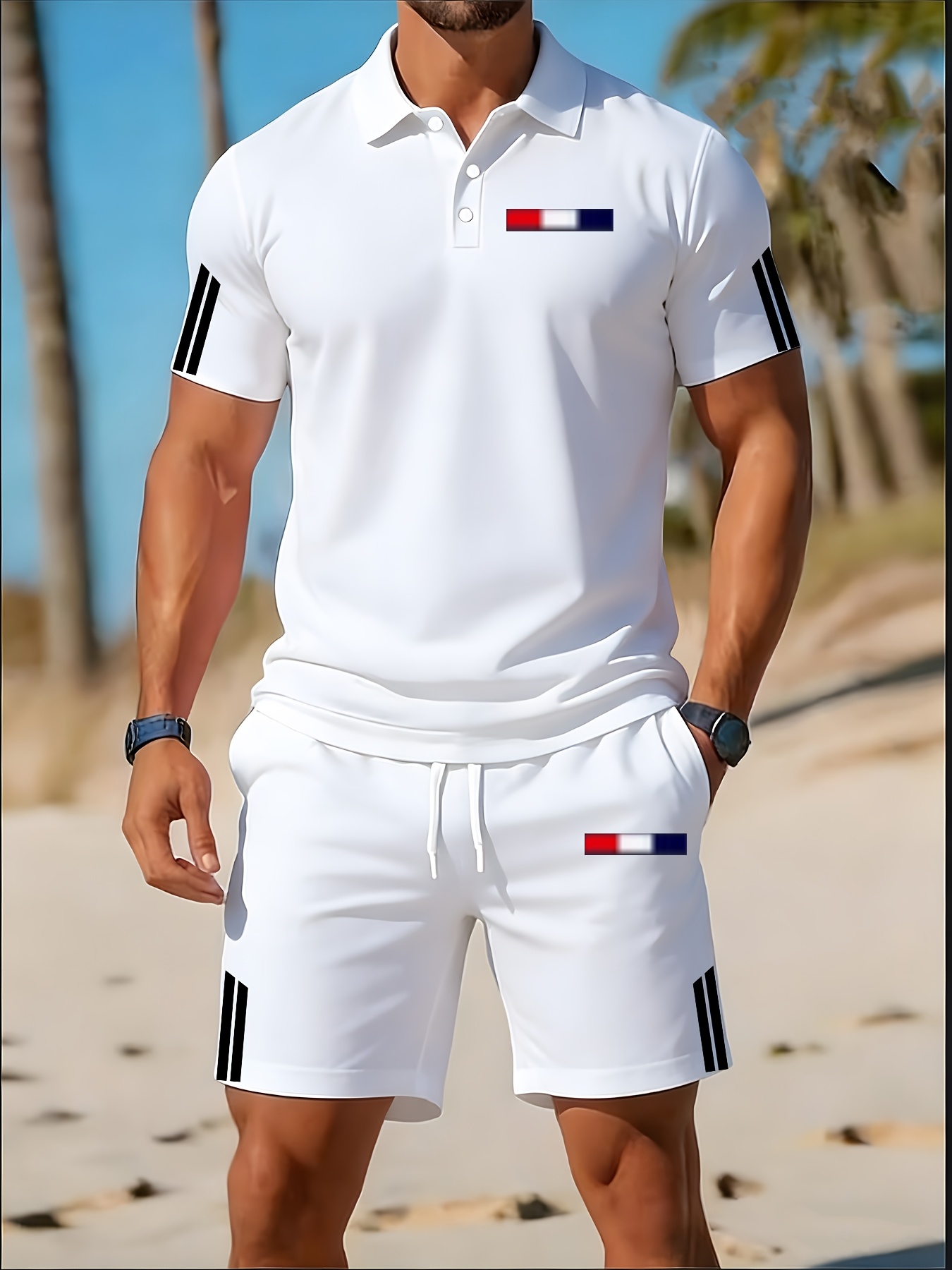 2026年夏メンズポロシャツセット - 3Dプリントデザイン - Men'S Fashion Polo Shirt のレビューと価格