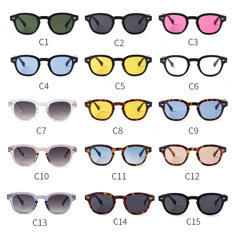 ヴィンテージラウンドサングラス女性男性レトロリベットグラデー - Men'S Fashion Round Glasses のレビューと価格