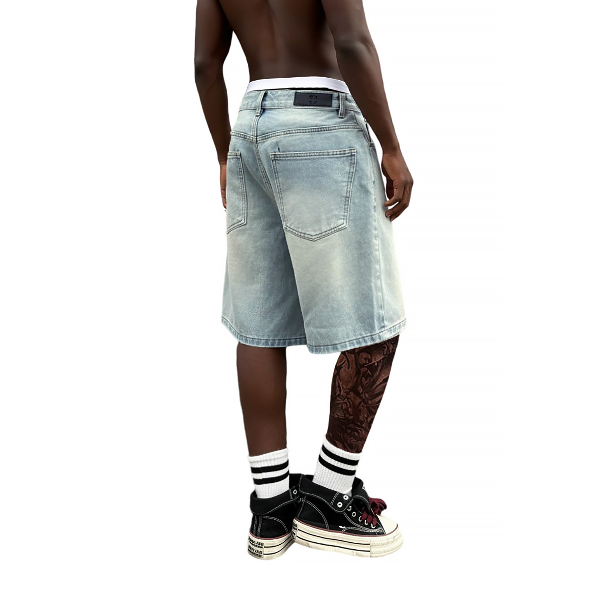 メタルバックル付きショートバギージーンズ メンズ サマー ス - Men'S Fashion With Baggy Jeans のレビューと価格