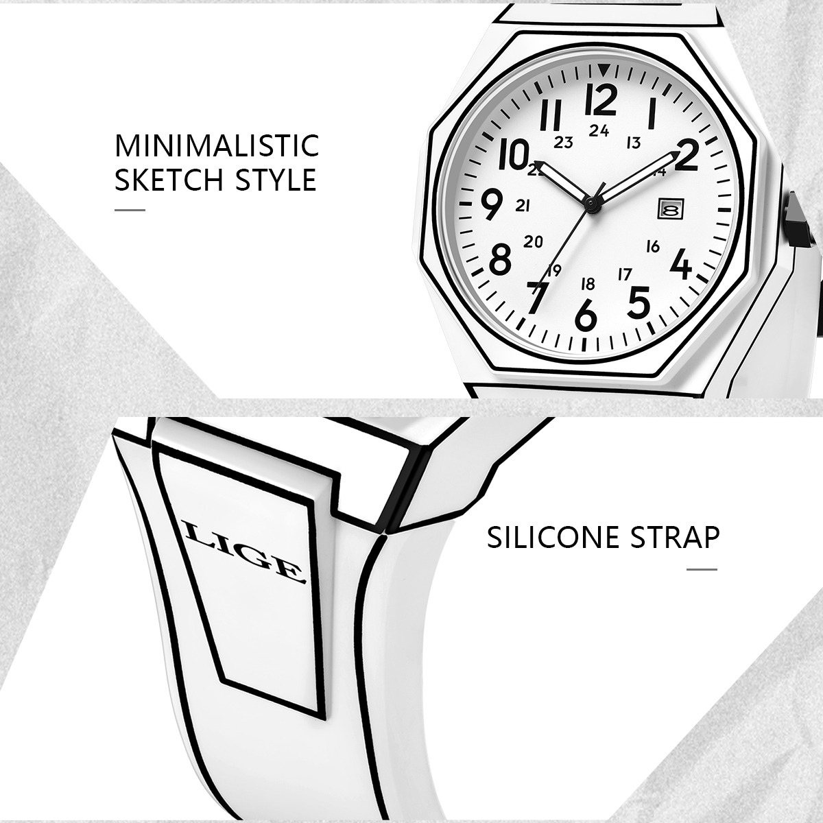 LIGE 新しいメンズ腕時計ミリタリーメンズクォーツ腕時計フ - Mens Fashion Watch のレビューと価格