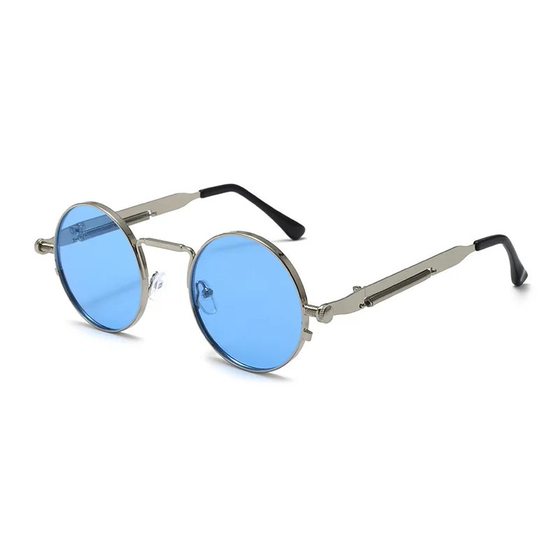 ヴィンテージメタルフレームラウンドサングラス女性男性パンク円 - Men'S Fashion Round Glasses のレビューと価格