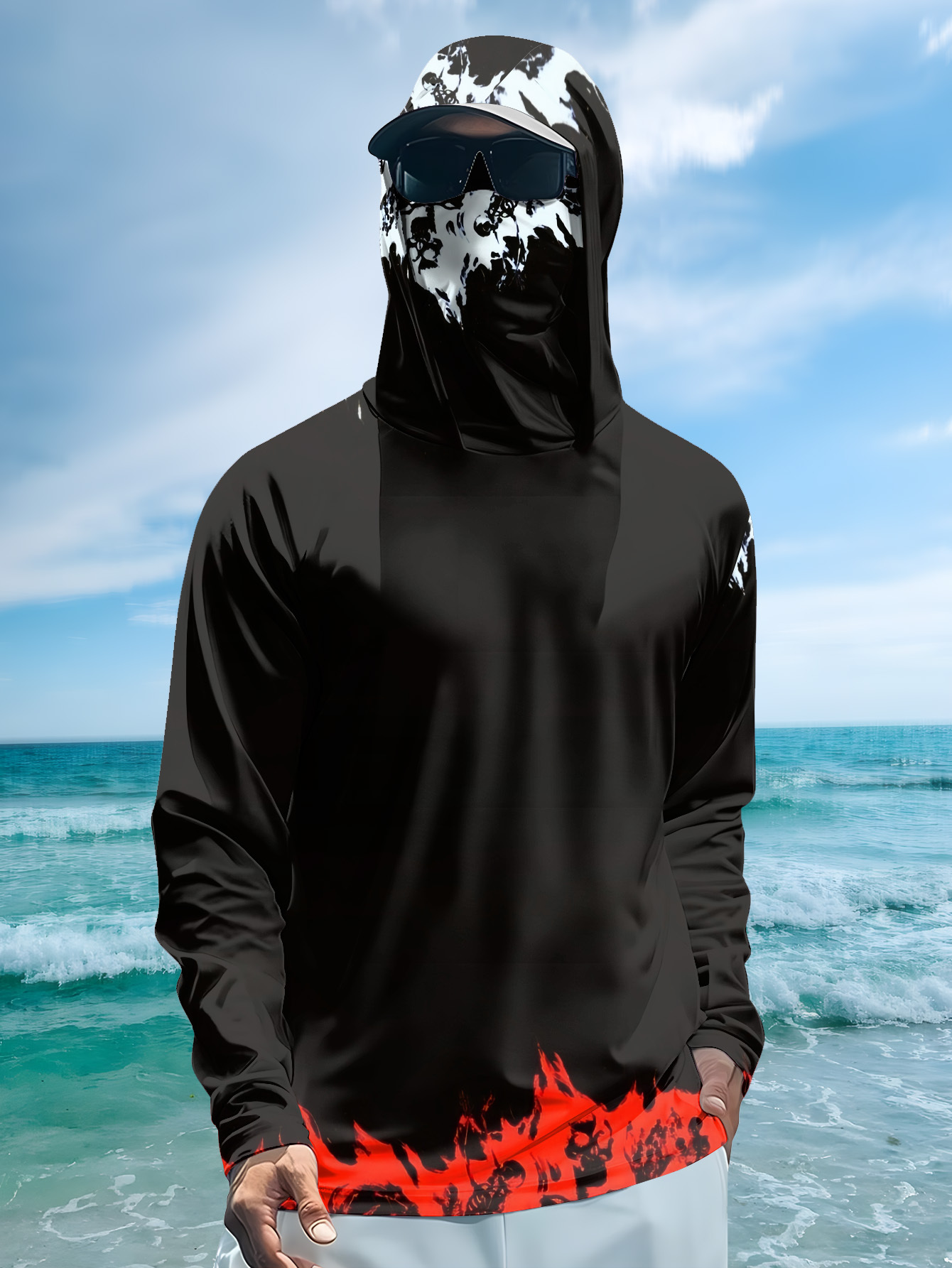 男性フード付き釣りシャツ長袖釣り服釣り t シャツ uv 保 - Men'S Fashion For Summer 2026 のレビューと価格