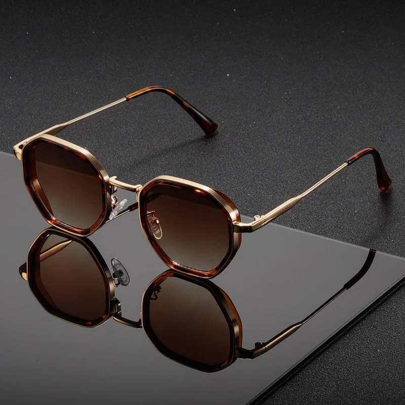 1 ペアユニセックスラウンドメタルファッショナブルなサングラ - Men'S Fashion Round Glasses のレビューと価格