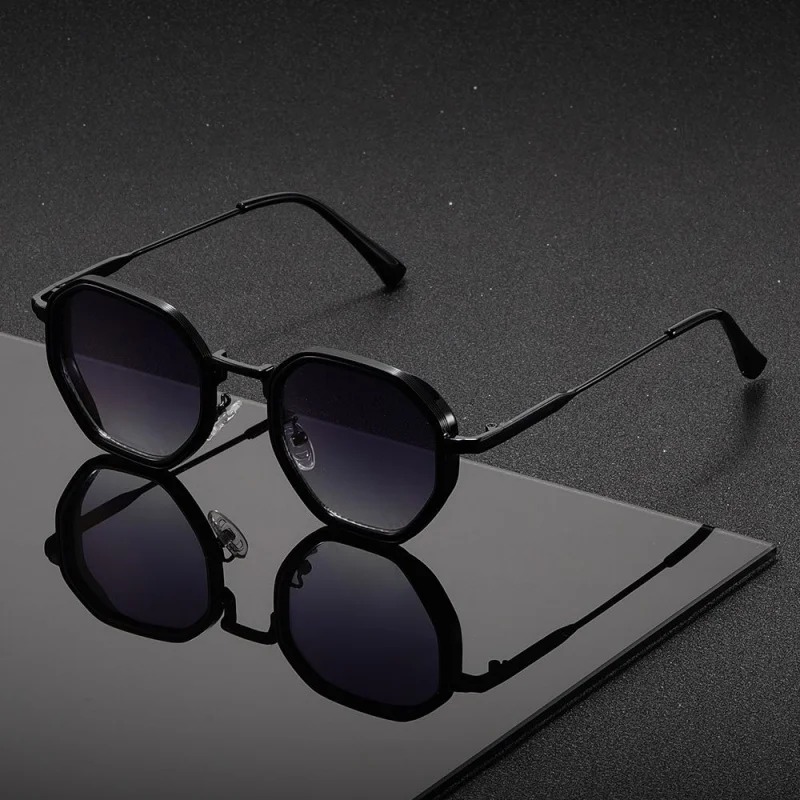 1 ペアユニセックスラウンドメタルファッショナブルなサングラ - Men'S Fashion Round Glasses のレビューと価格