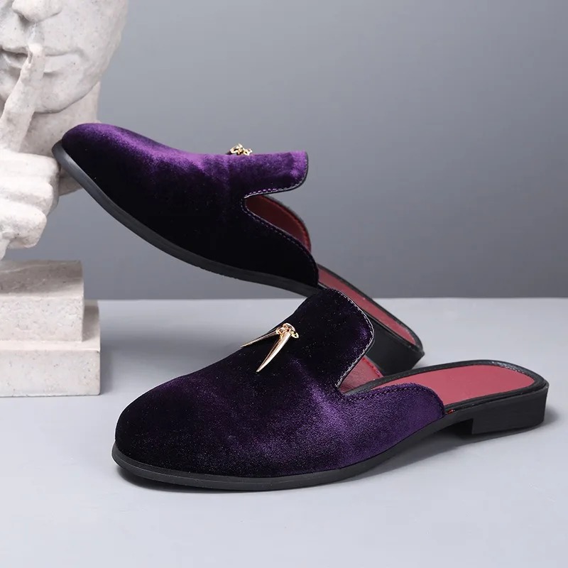 メンズミュールシューズ、男性用フロックスリッパ、夏用フォーマ - Men'S Fashion Formal のレビューと価格