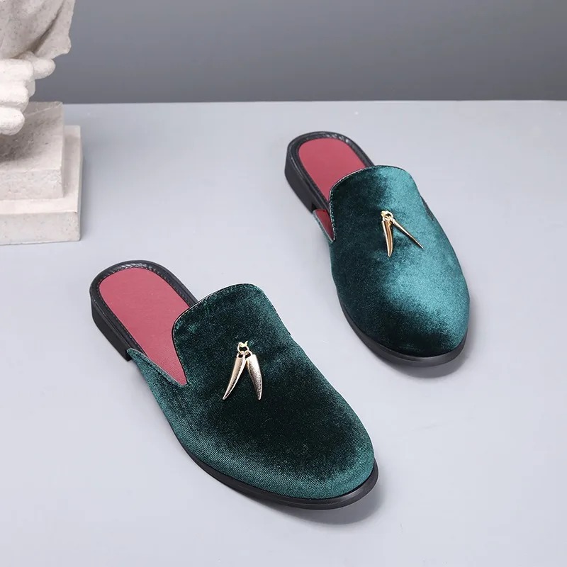 メンズミュールシューズ、男性用フロックスリッパ、夏用フォーマ - Men'S Fashion Formal のレビューと価格