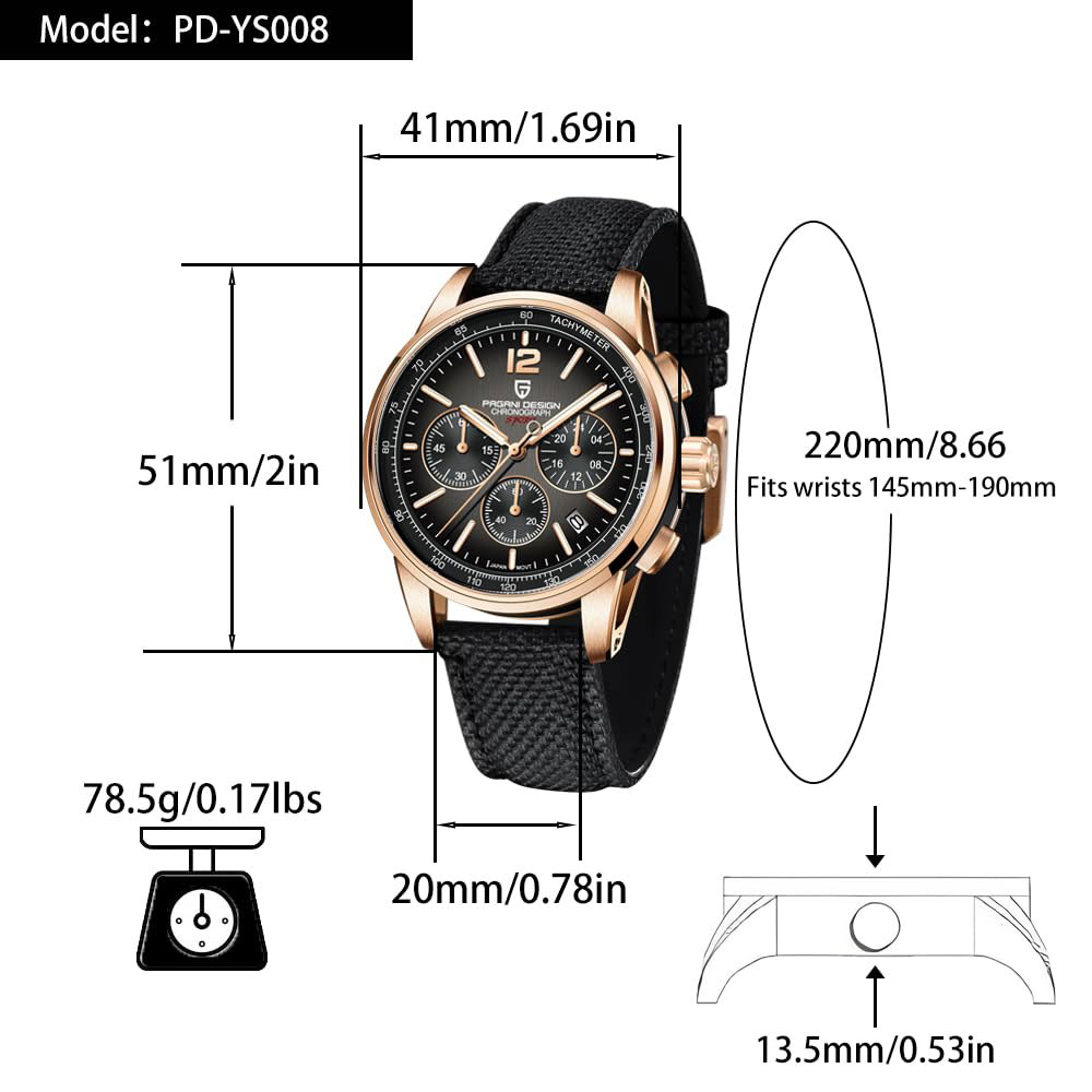 パガーニデザイン 新品 メンズ腕時計 41mm クロノグラフ - Mens Fashion Watch のレビューと価格