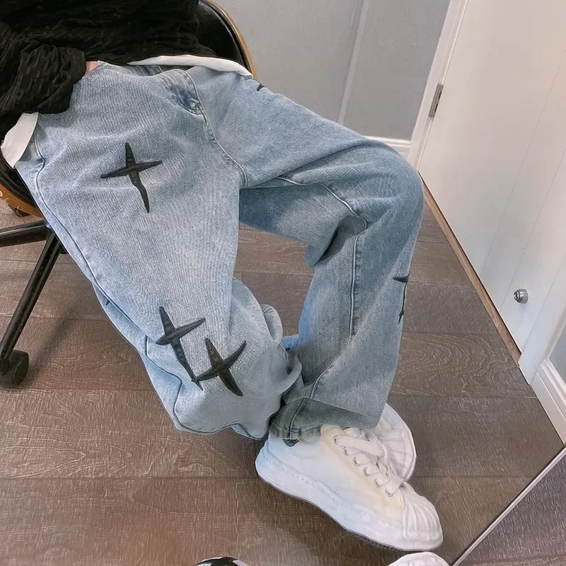 メンズワイドレッグカーゴパンツ,バギージーンズ,ストリートウ - Men'S Fashion With Baggy Jeans のレビューと価格