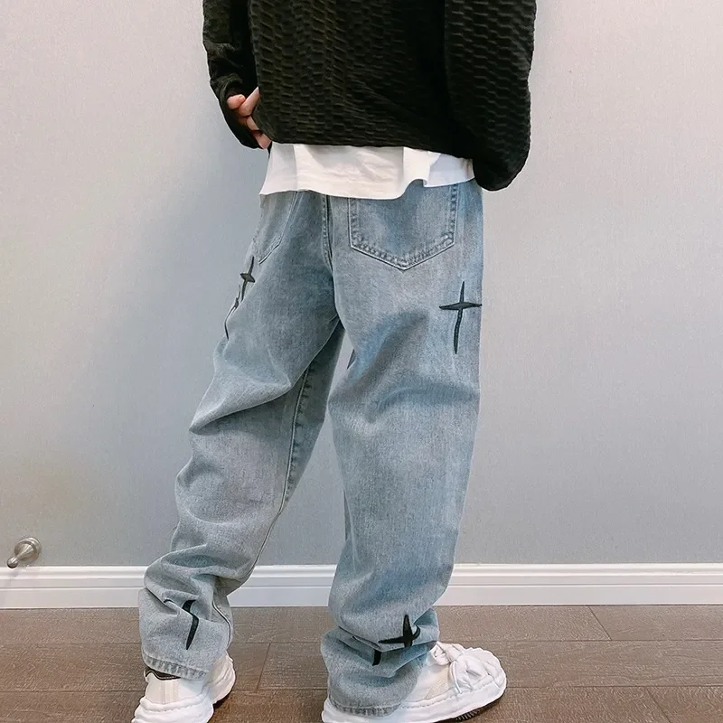 メンズワイドレッグカーゴパンツ,バギージーンズ,ストリートウ - Men'S Fashion With Baggy Jeans のレビューと価格