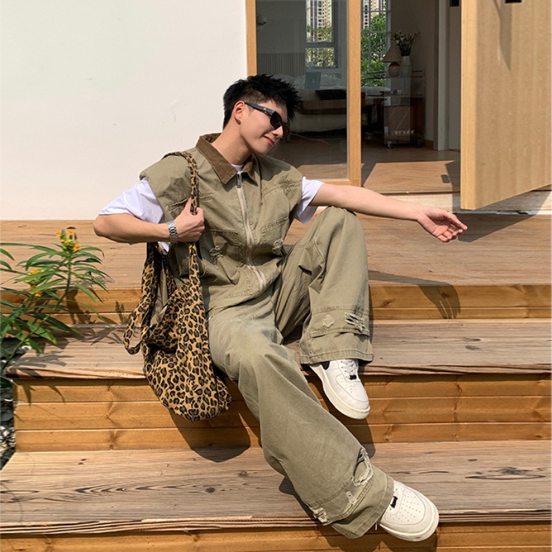 アメリカのファッションブランドレトロデニムジャケットメンズ夏 - Mens Fashion Summer のレビューと価格