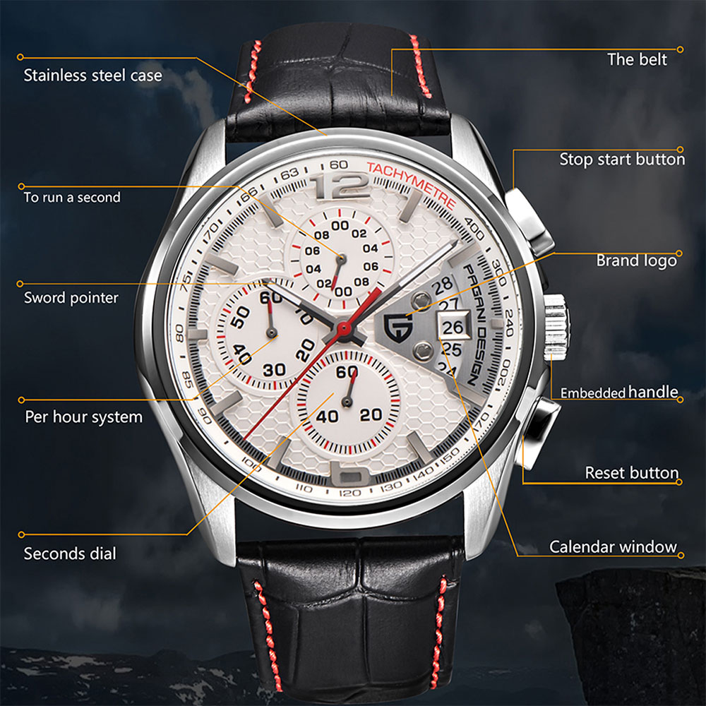 パガーニデザイン新 PD-3306 クロノグラフメンズ腕時計 - Mens Fashion Watch のレビューと価格