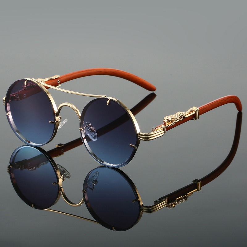 人気のラウンドサングラス男性ファッションダブルブリッジマルチ - Men'S Fashion Round Glasses のレビューと価格