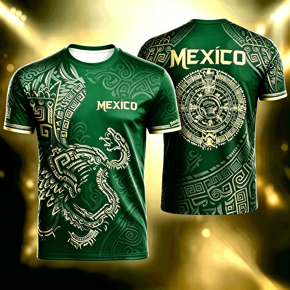 夏のメキシコプリントTシャツ メンズ 面白い3Dイーグル柄T - Mens Fashion Mexico のレビューと価格