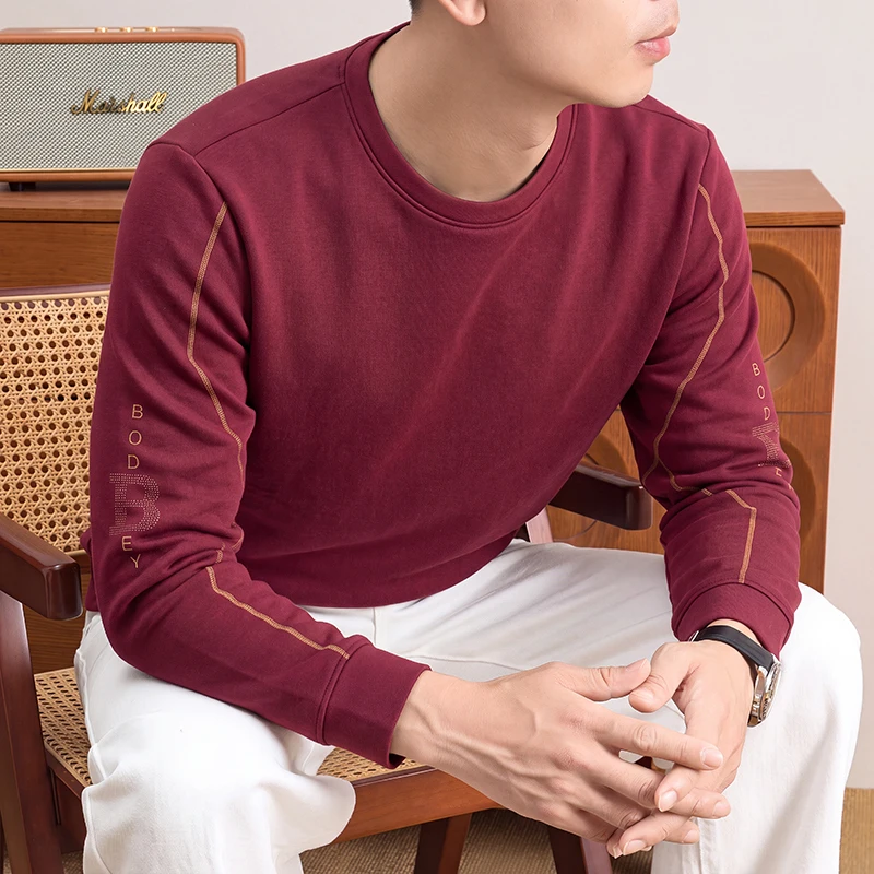 メンズデイリークルーネックスウェットシャツ、長袖、袖サイドに - Mens Fashion Summer のレビューと価格