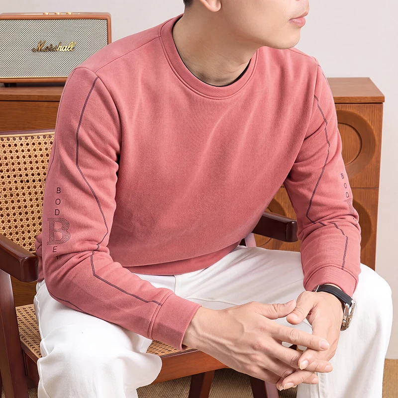 メンズデイリークルーネックスウェットシャツ、長袖、袖サイドに - Mens Fashion Summer のレビューと価格