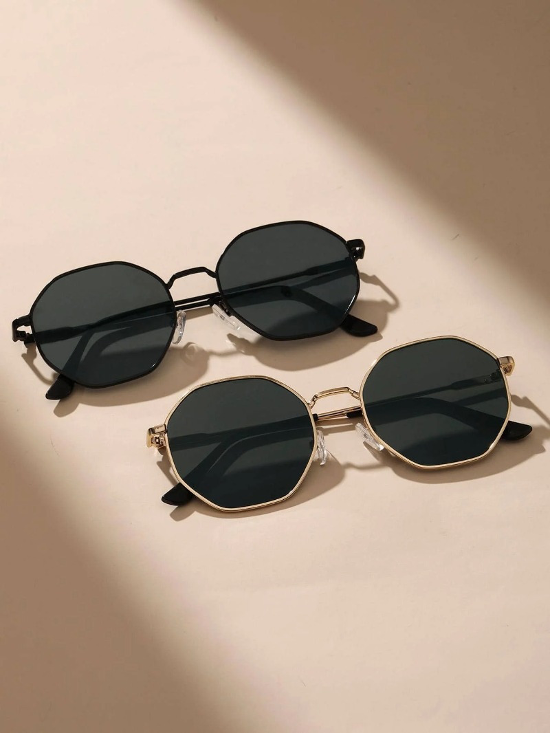 1/3 個メタル幾何学模様ラウンドフレームサングラスファッシ - Men'S Fashion Round Glasses のレビューと価格