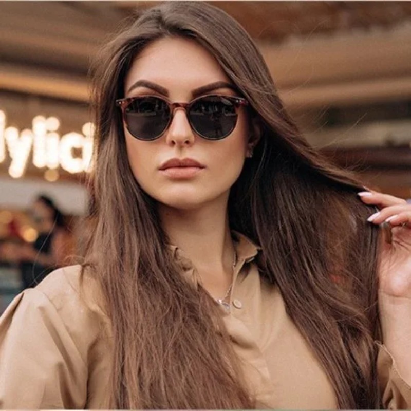ヴィンテージファッションラウンドサングラス女性男性ブランドデ - Men'S Fashion Round Glasses のレビューと価格
