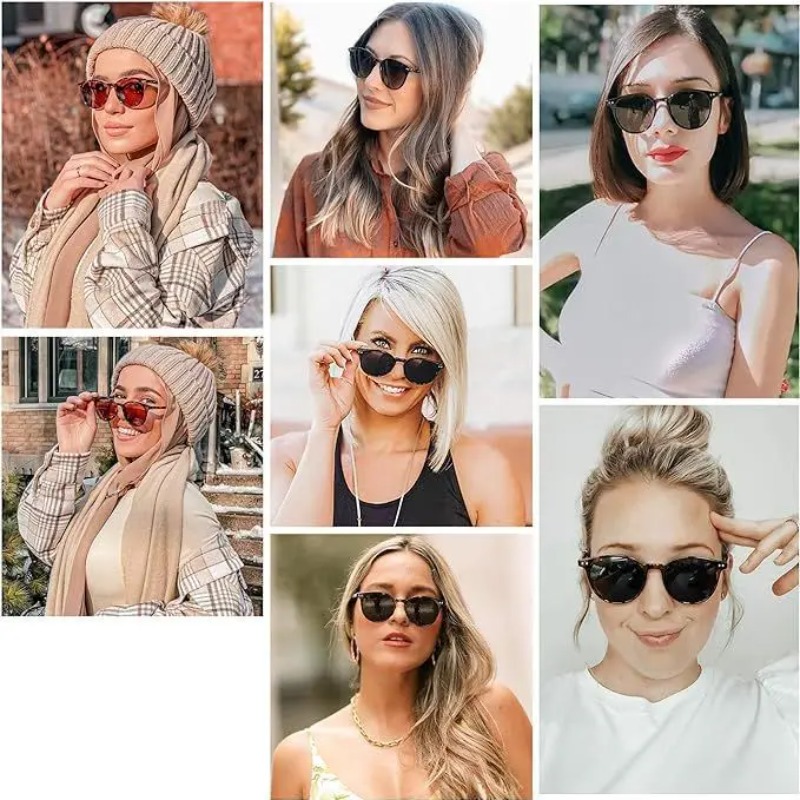 ヴィンテージファッションラウンドサングラス女性男性ブランドデ - Men'S Fashion Round Glasses のレビューと価格