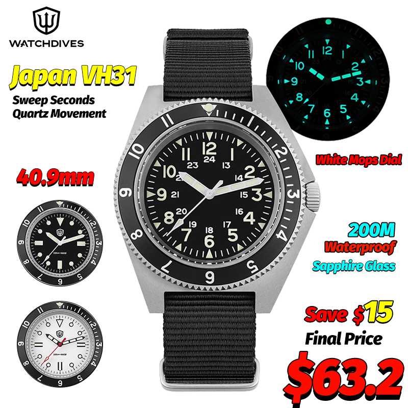 Watchdives WD1972 クォーツ時計サファイア夜 - Mens Fashion Watch のレビューと価格