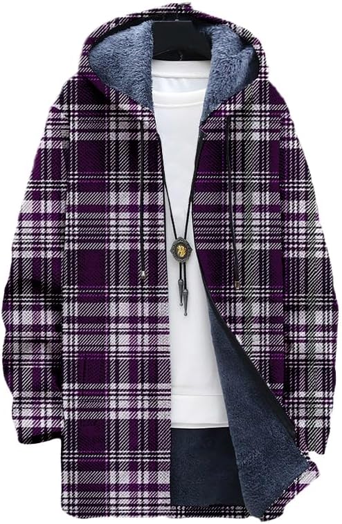 メンズチェック柄カーディガン オーバーサイズ ジップアップ  - Sherpa Jacket Fleece のレビューと価格