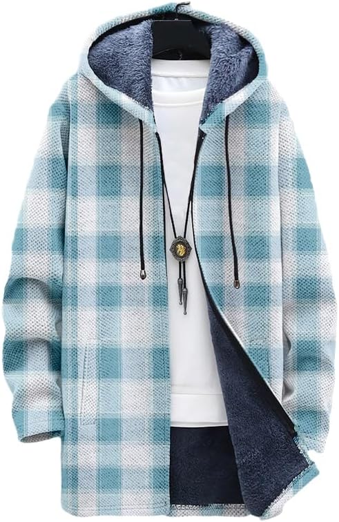 メンズチェック柄カーディガン オーバーサイズ ジップアップ  - Sherpa Jacket Fleece のレビューと価格