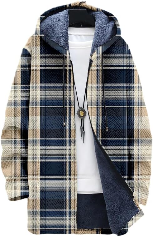 メンズチェック柄カーディガン オーバーサイズ ジップアップ  - Sherpa Jacket Fleece のレビューと価格