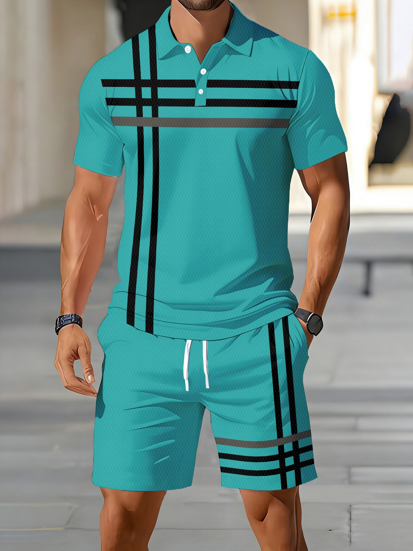 2026年夏 アメリカンメンズポロシャツセット ストリートカ - Men'S Fashion Polo Shirt のレビューと価格