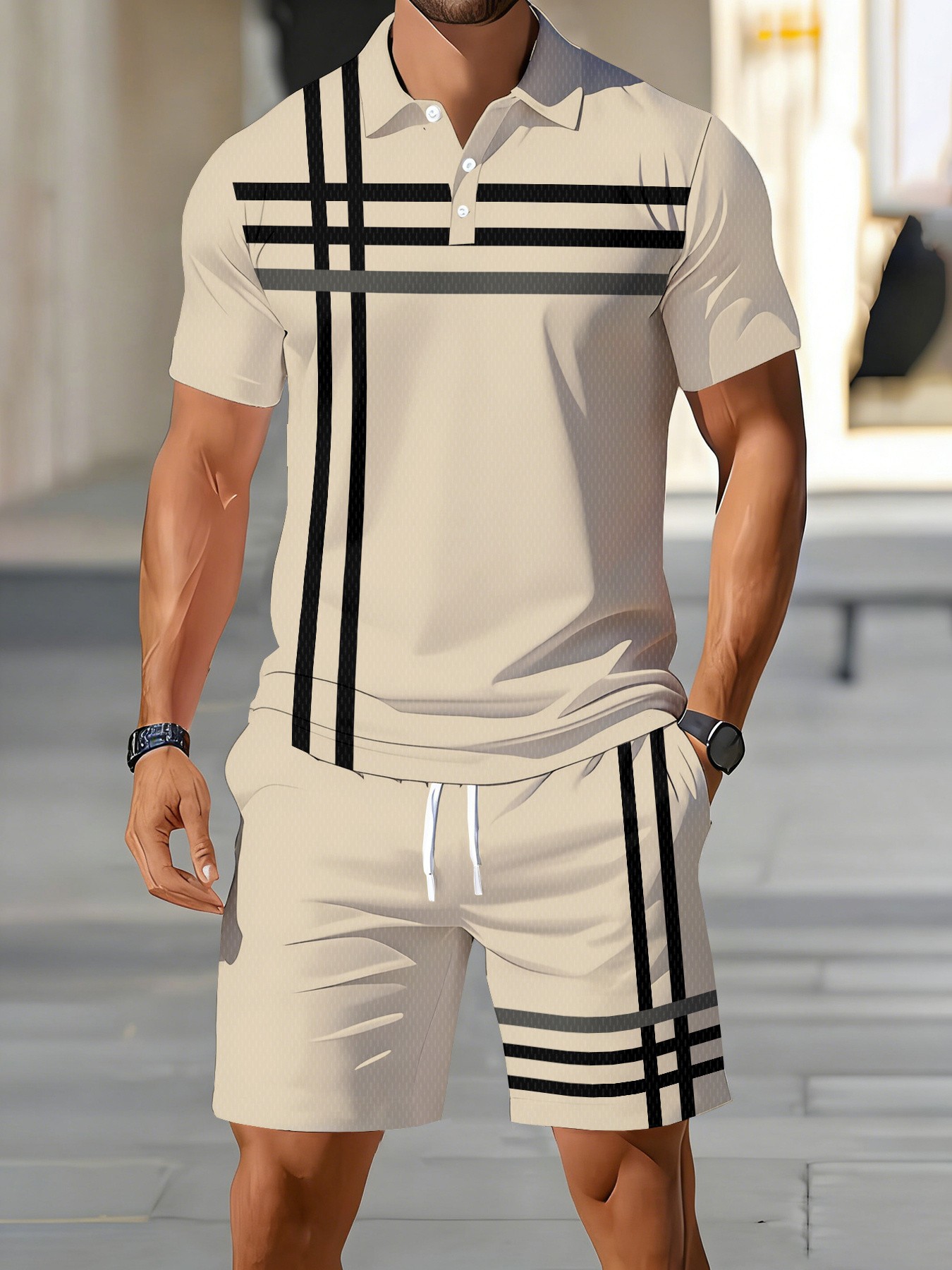 2026年夏 アメリカンメンズポロシャツセット ストリートカ - Men'S Fashion Polo Shirt のレビューと価格